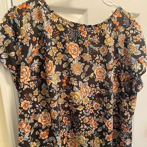 Loft Floral Tulip Sleeve Blouse